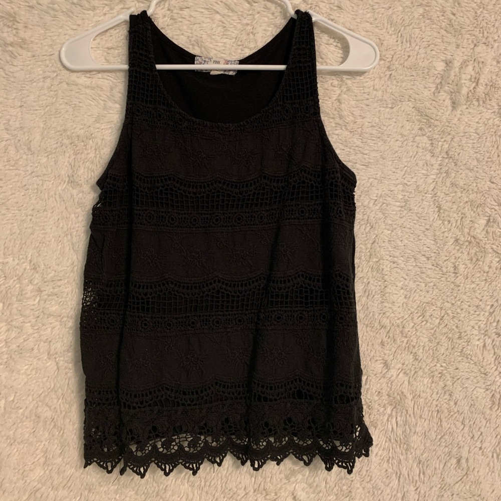 black lace tank top